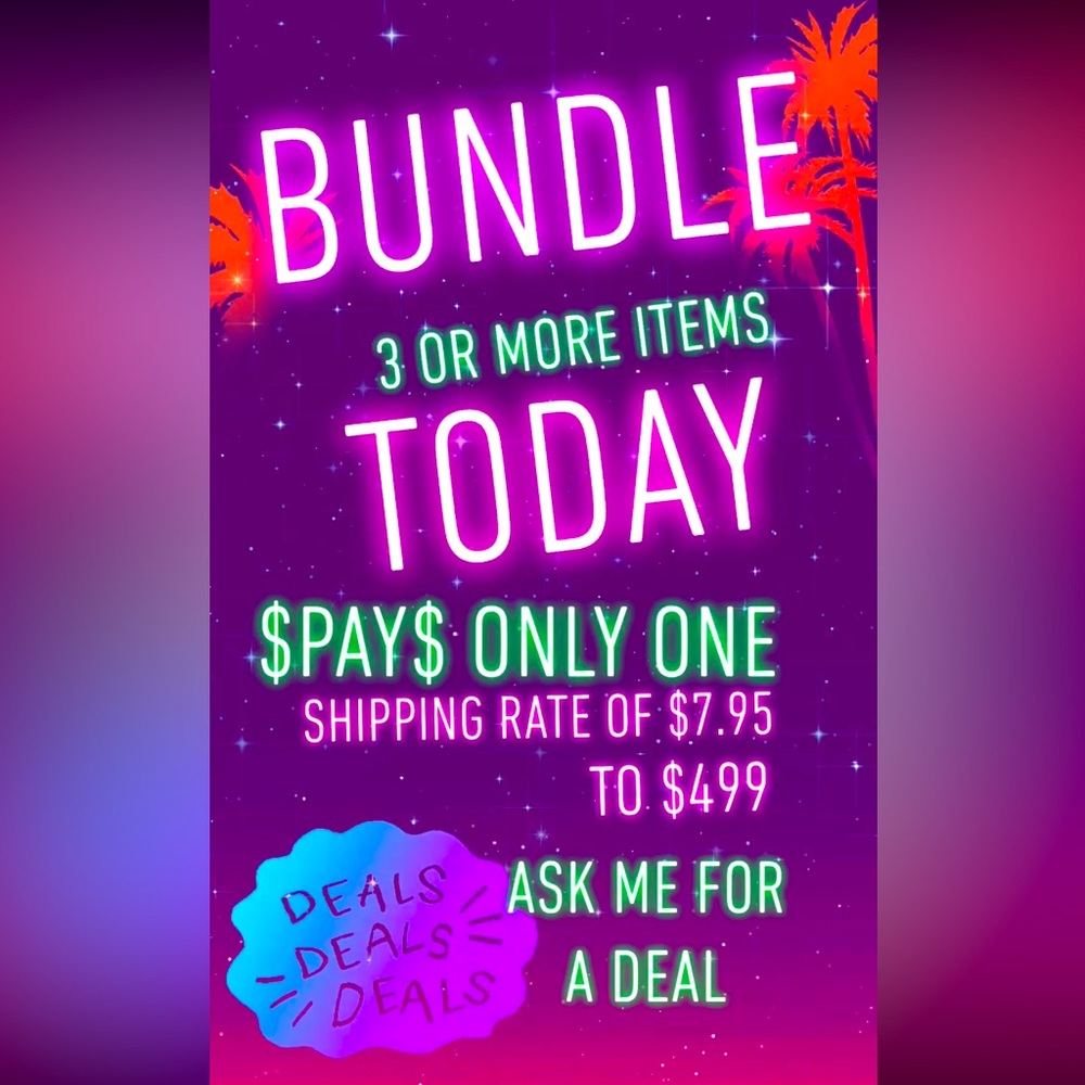 Bundle and SAVE, pay 1 shipping rate, ASK me for a DEAL! 3 or more SAVE 20%